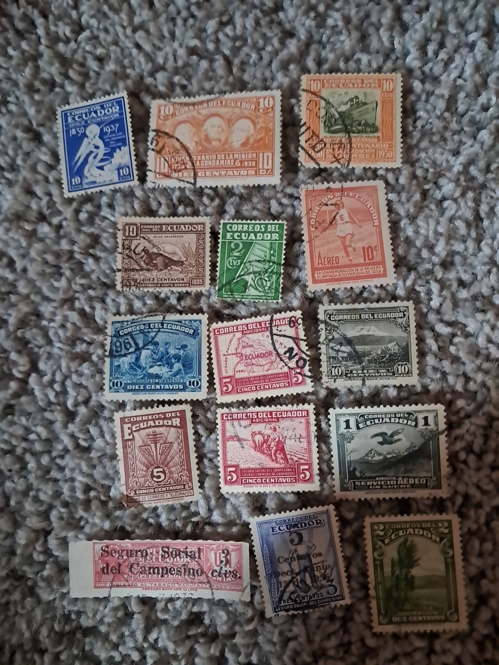 Ecuador Vintage Stamp Poster - Multicolor Collectible Art Print